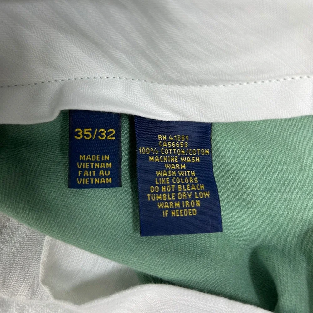 Polo Ralph Lauren Chino Pants Mens Sz 35/32 Green Slim Fit Preppy Comfort Cotton